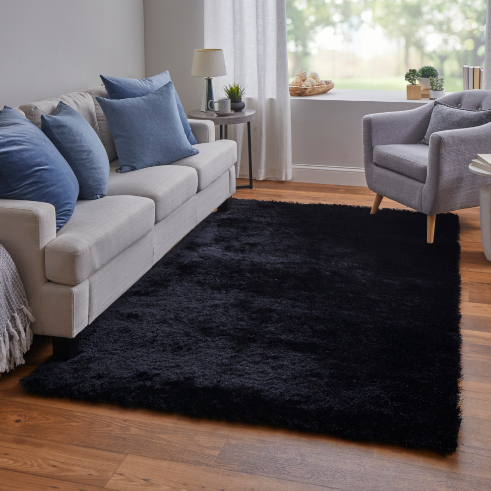 Weave & Wander Freya Plush Shag Rug, 3'6"x5'6" Contemporary Area