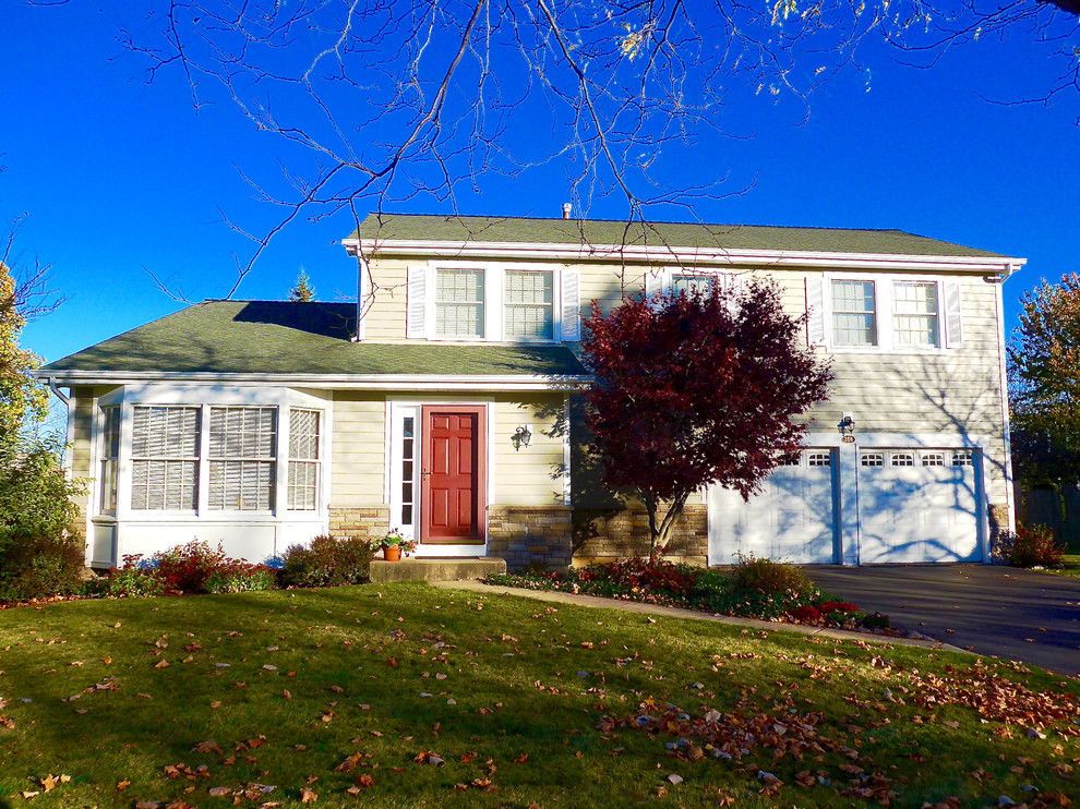 Libertyville, IL Split Level House Taupe Exterior Remodel Libertyville, IL Split Level House Taupe Exterior Remodel