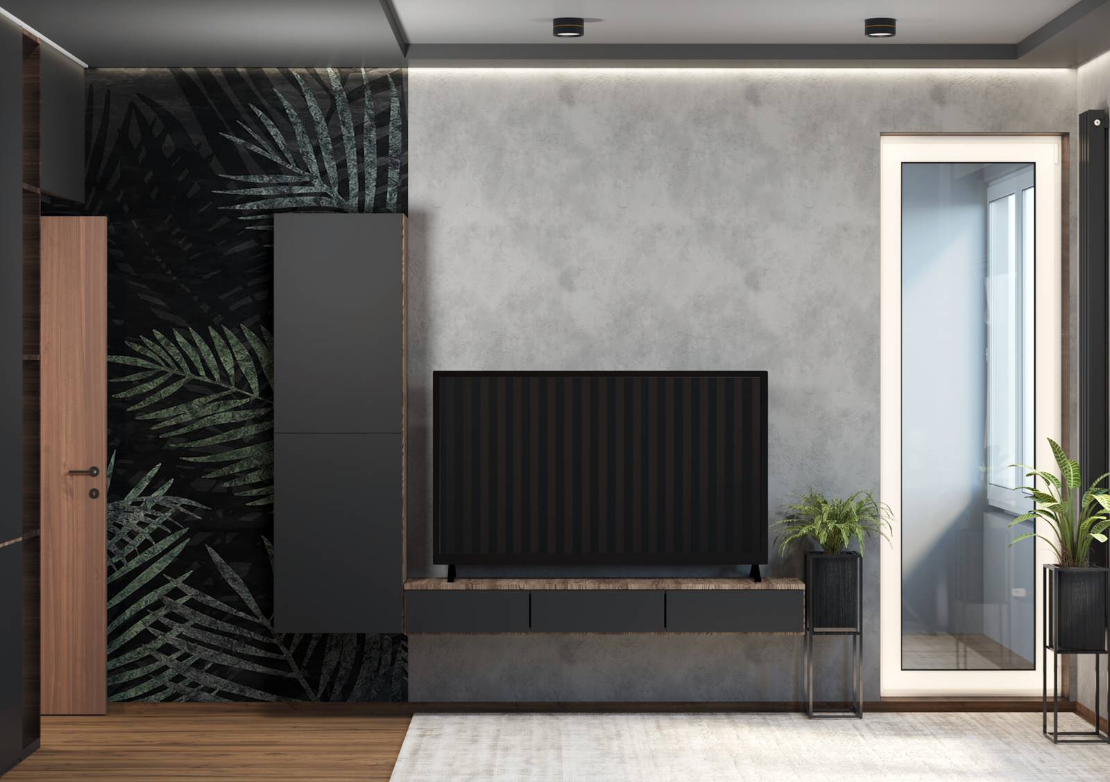 ТВ зона в спальне