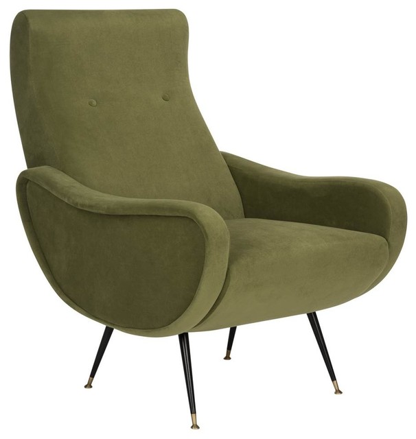 Elicia Accent Chair in Hunter Green - Midcentury - Armchairs And Accent