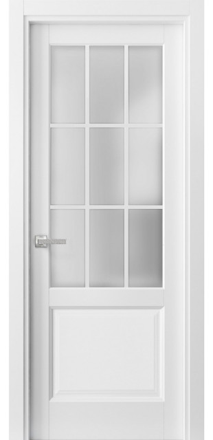 Solid French Door Glass | Felicia 3309 Matte White | Traditional Panel Wood Door