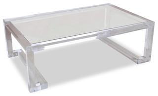 Transitional Gl Coffee Table O2 Pilates Ava Hollywood Regency Modern Gl Acrylic Coffee Table