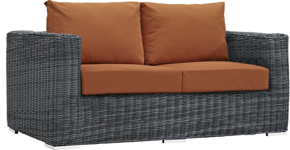 Malta Outdoor Loveseat Tropical Outdoor Loveseats by HedgeApple Houzz
