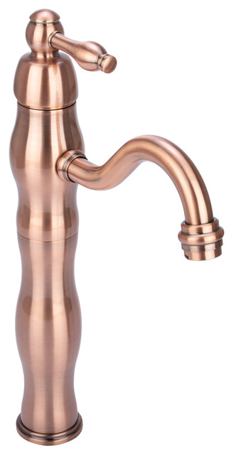 Victorian Vessel Sink Filler Faucet in Antique Copper - Traditional ...