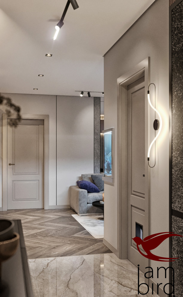 Натуральные оттенки в интерьере квартиры в ЖК "Лефорт" 130 кв.м