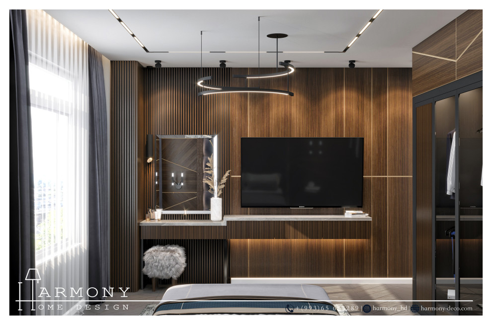 Дизайн-проект спальни общей площадью 25 м2