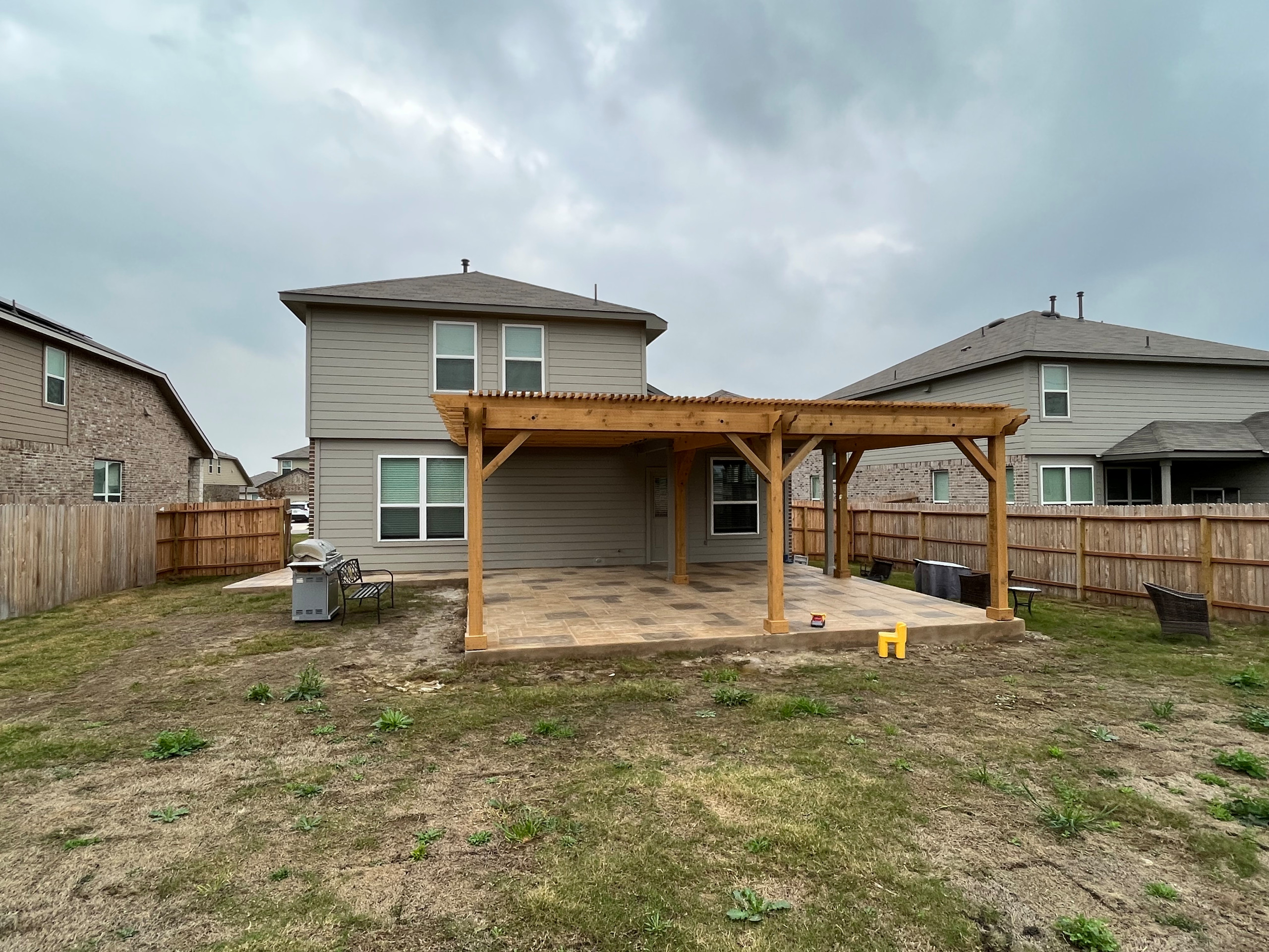 Kennedy Pergola & Stamped Concrete