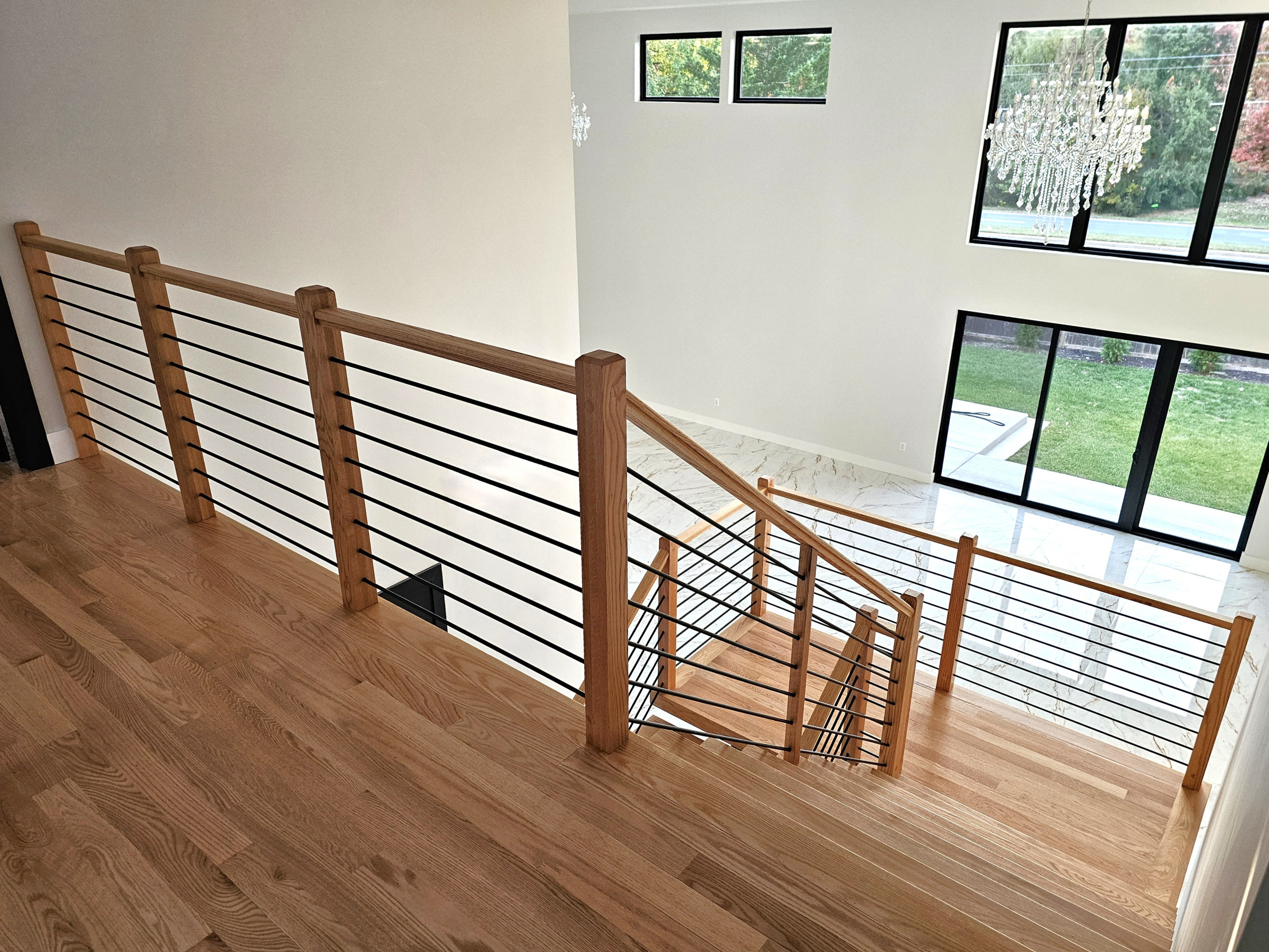 143_Modern Floating Red Oak and Metal Staircase, Sterling, VA