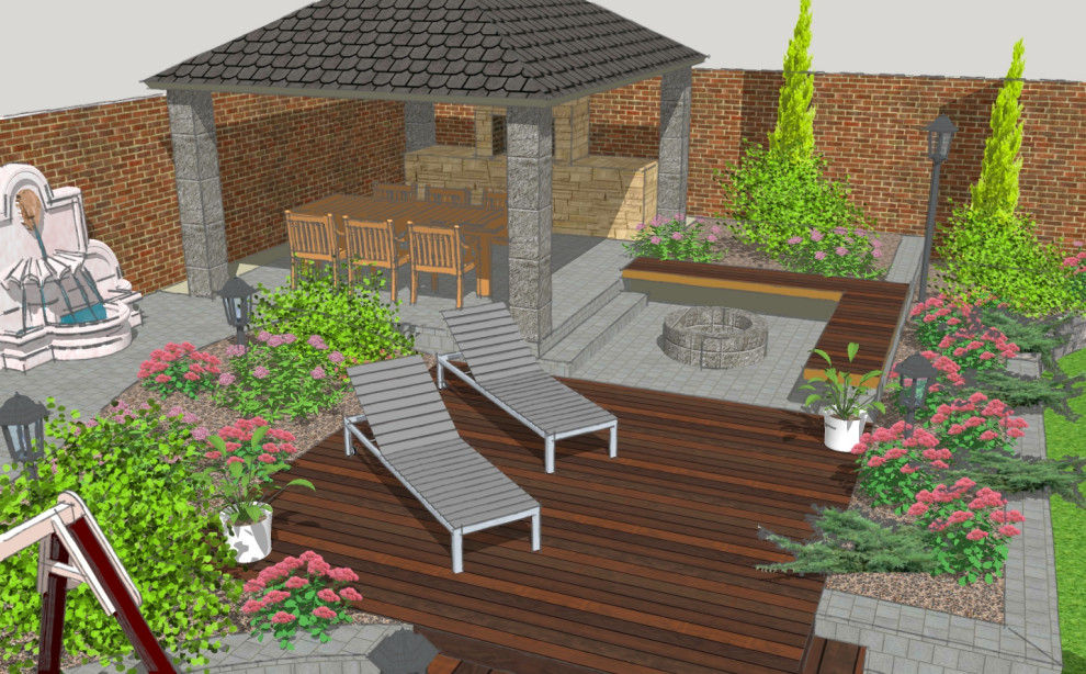 Зона отдыха на рельефном участке