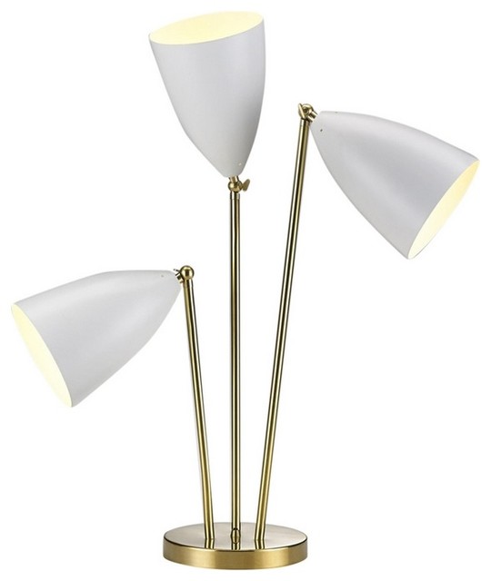 Madsen 3 Head Table Lamp White Midcentury Lamps By Galla Madsen 3 Head Table Lamp White