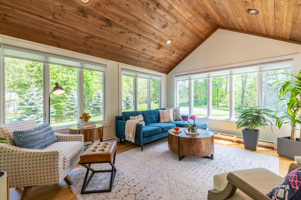 Midcentury Modern Sunroom + Living Room - Midcentury - Boston - by ...