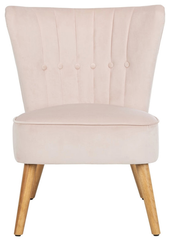 Zabran Mid Century Accent Chair Blush Pink / Natural Midcentury