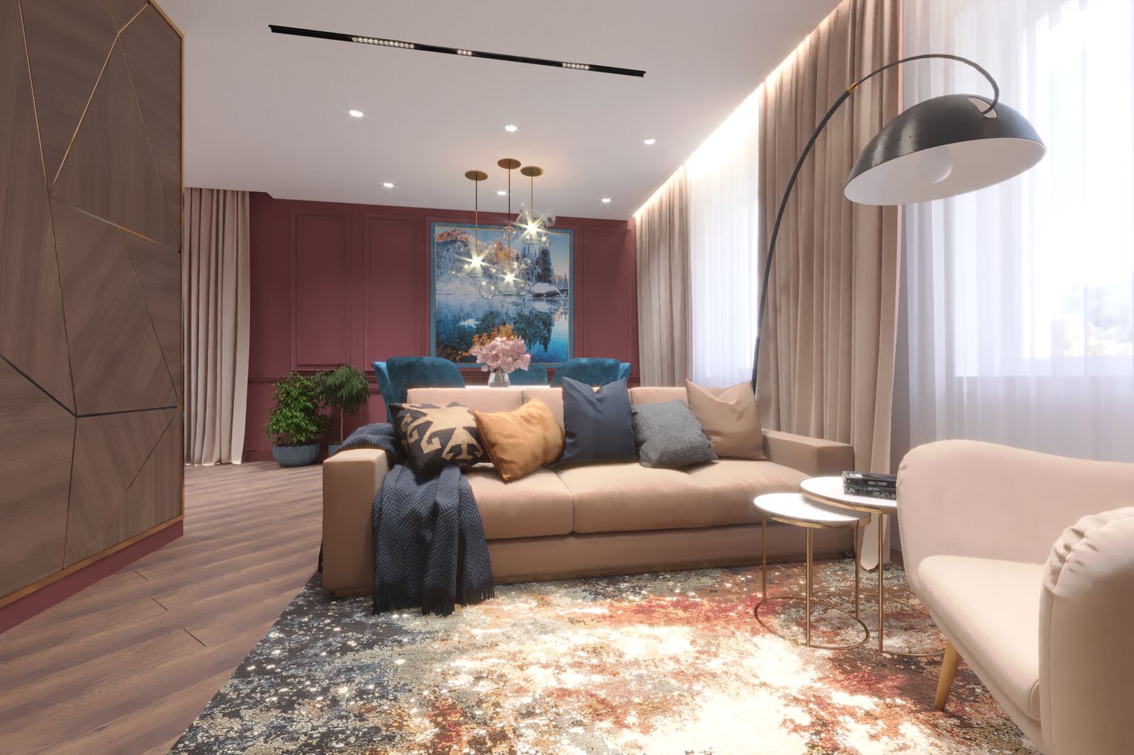 Дизайн-проект интерьера трехкомнатной квартиры.