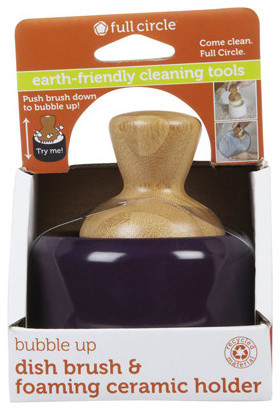 Full Circle Bubble Up Brush and Purple Soap Dish , Pack of 4