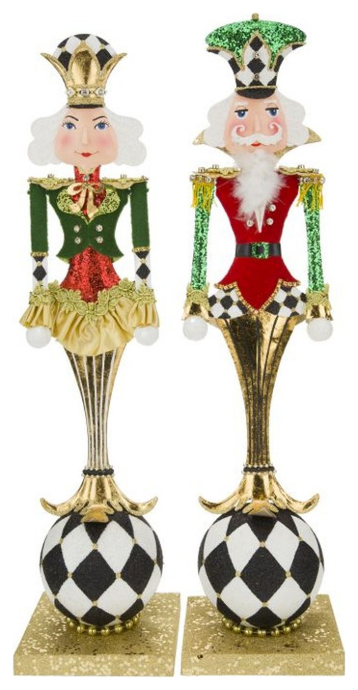 Mark Roberts 2020 Collection Harlequin Nutcracker, Assortment of 2 Figurines Contemporary