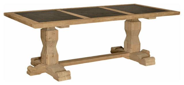 Gaston French Country Pine Stone Inset Dining Table Gaston French Country Pine Stone Inset Dining Table