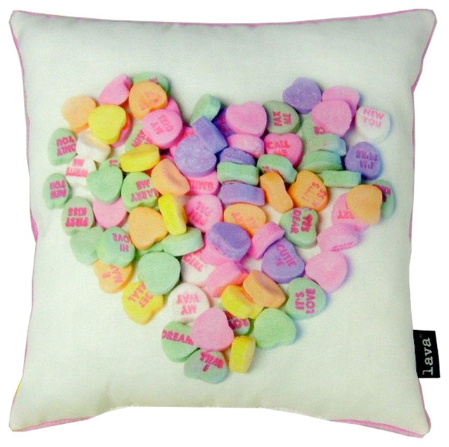 Candy Heart Pillow 14 X14 Contemporary Decorative Pillows