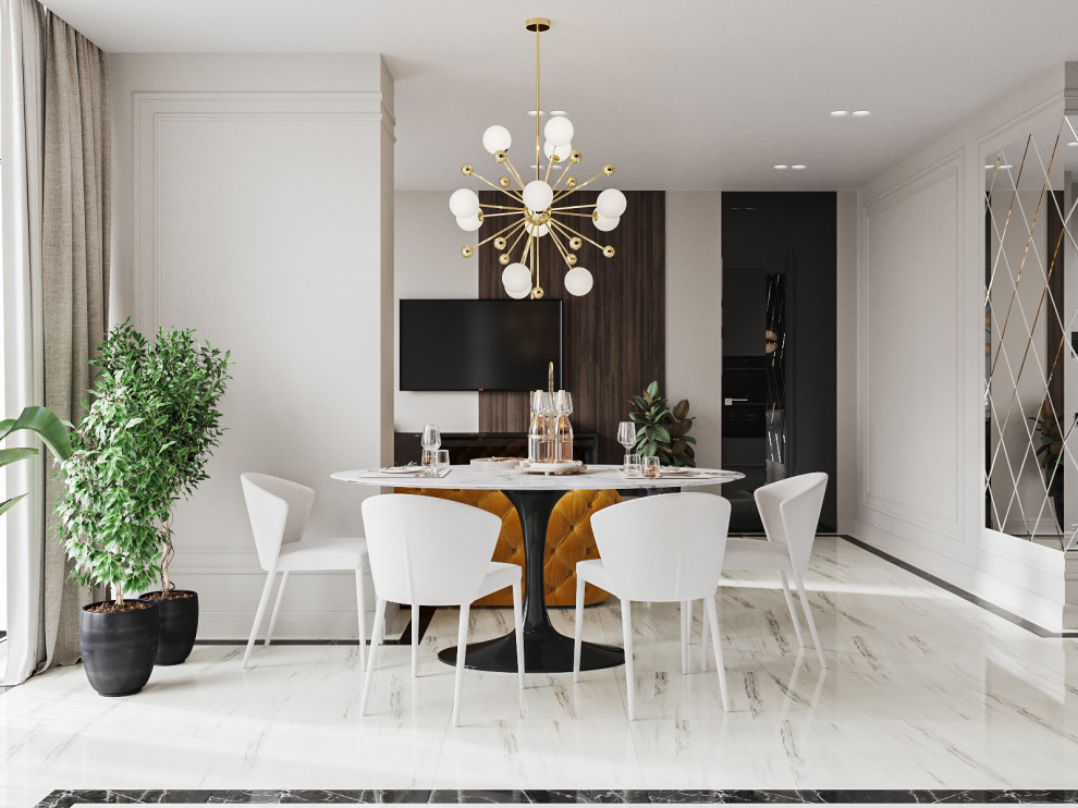 Яркий неоклассический интерьер