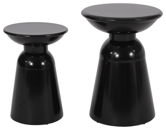 Soto Outdoor Metal Side Tables (Set of 2) Contemporary Outdoor Side