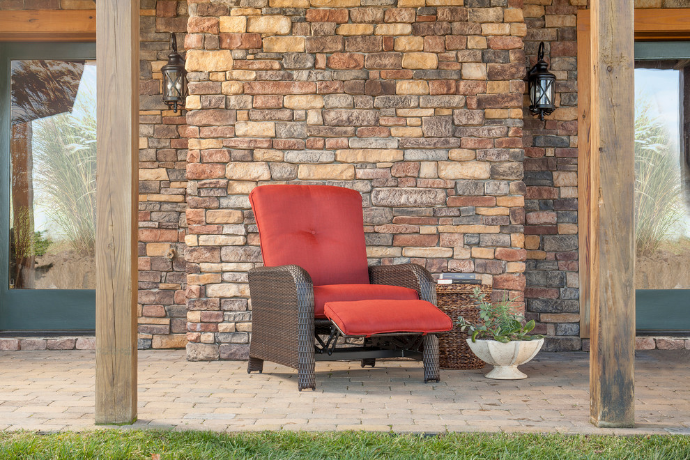 Inspiration for a transitional backyard home design remodel