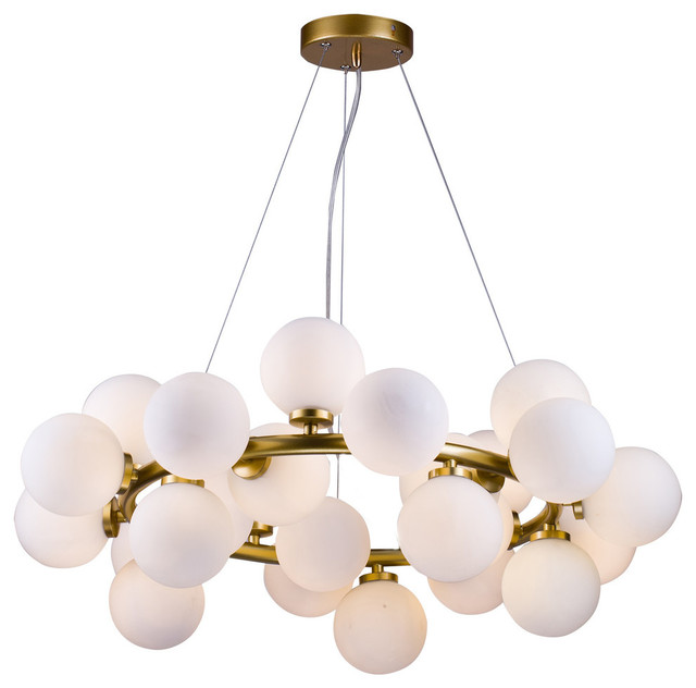 Milk White Glass Globe Light Fixture Contemporary Chandeliers by