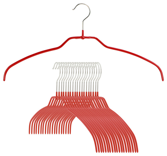 Silhouette Ultra Thin Shirt Hangers, Set of 20, Red
