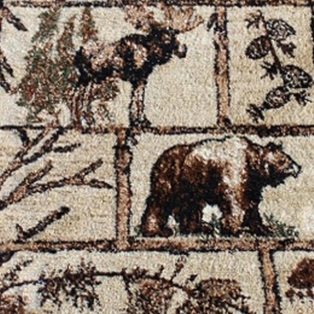 Vale Collection Rustic Wildlife Themed Area Rug, 2' X 7' - Rustic ...
