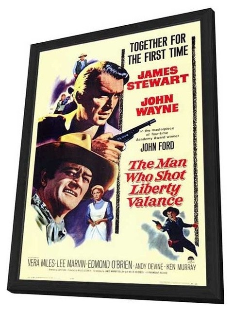 The Man Who Shot Liberty Valance 11 x 17 Movie Poster - Style A - in Deluxe Wood