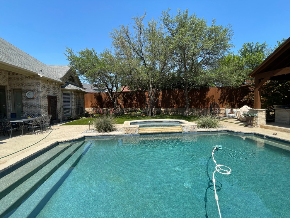 Back yard and pool landscape