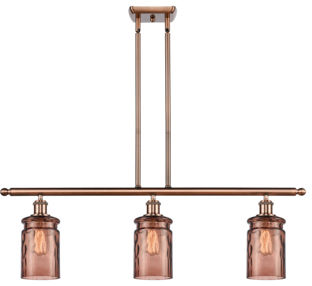 Ballston Candor 3 Light Island Light in Antique Copper Industrial