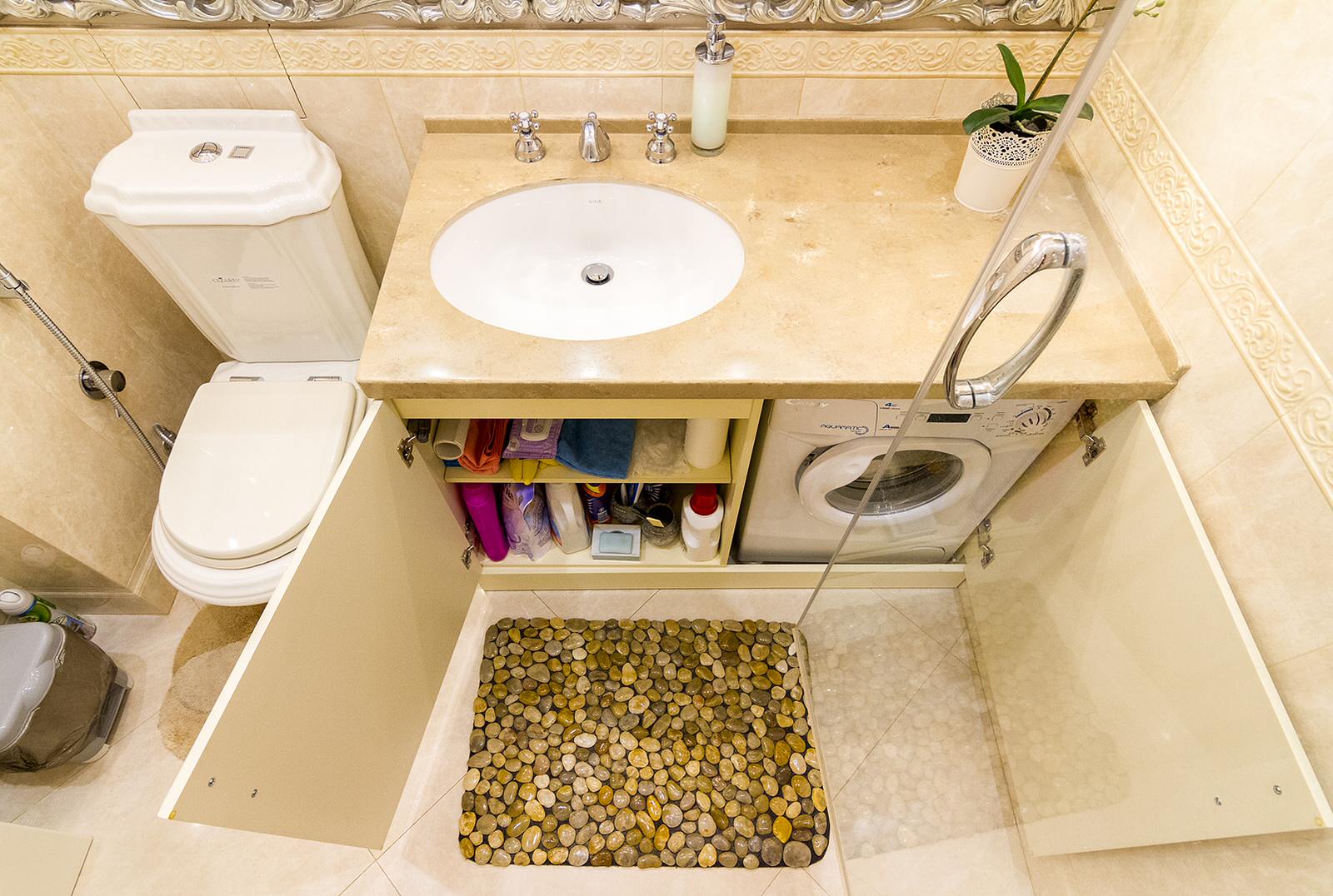 Тумба с зеркалом в багете