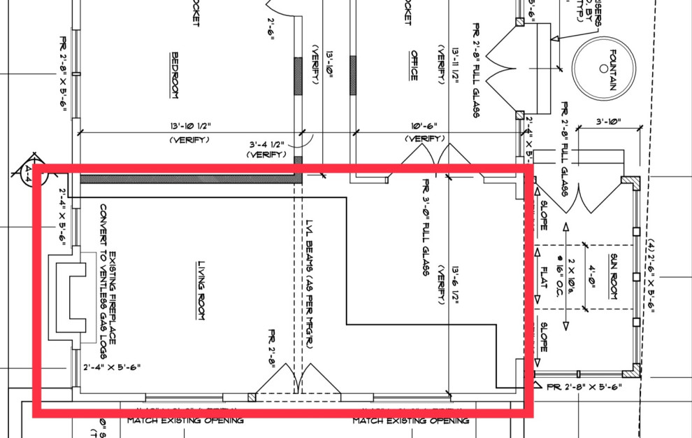 vaulted living room hallway height?