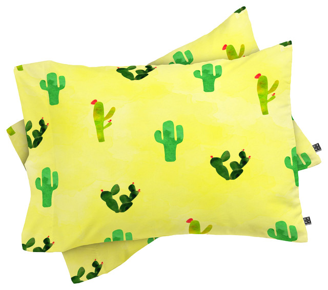 Deny Designs Hello Sayang Cactus Madnessa Pillow Shams, Queen