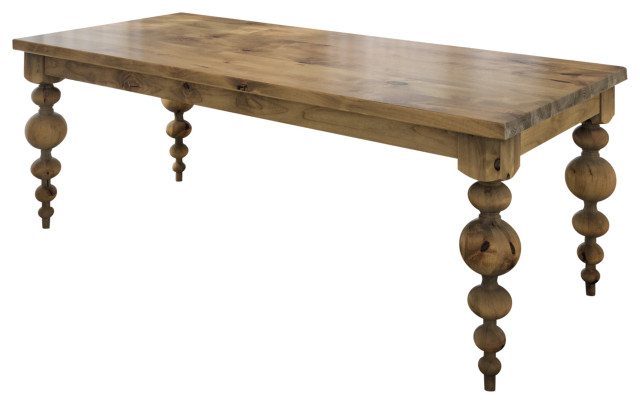 Hardwood Modern Turned Leg Dining Table, Table Legs For Dining Tables
