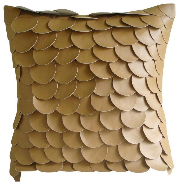 Fish Scales Brown Decorative Pillow Cases Faux Leather Pillows Fish Scales Brown Decorative Pillow Cases Faux Leather Pillows Cover Modern By The Homecentric