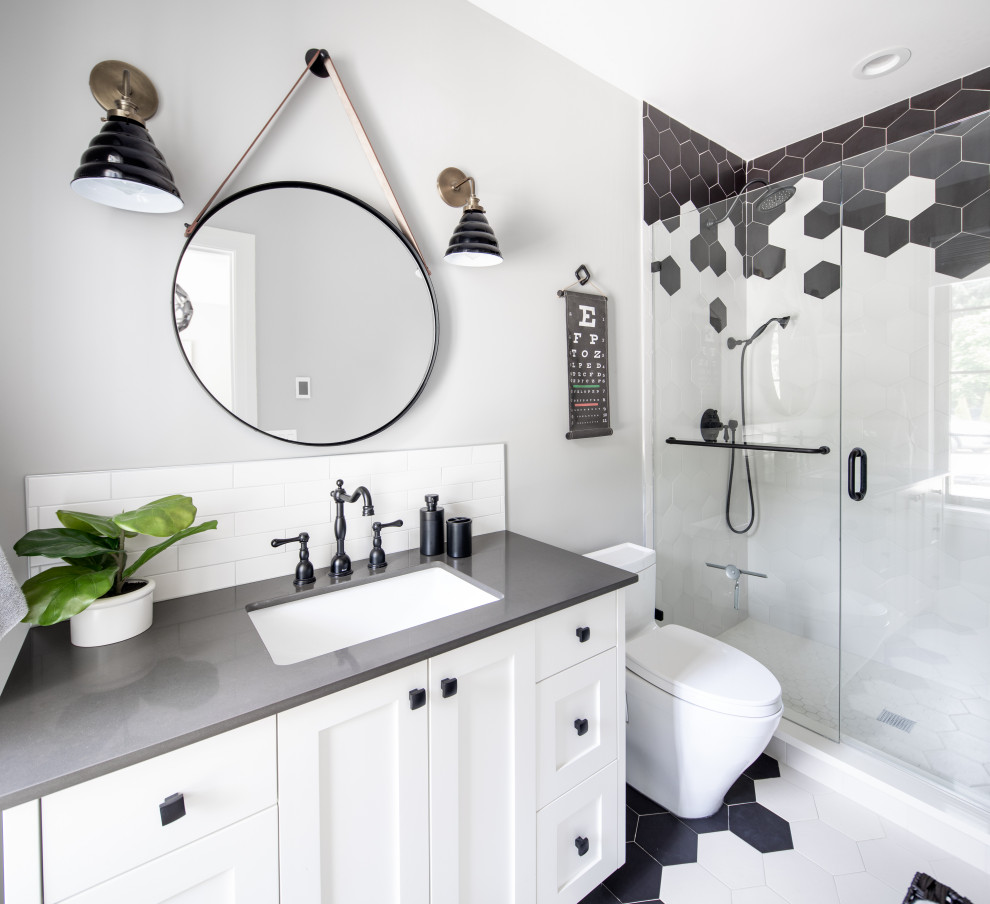 Bathroom - farmhouse bathroom idea in Charlotte