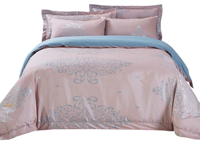 Dolce Mela Bedding Ancona Luxury Jacquard Duvet Cover Set