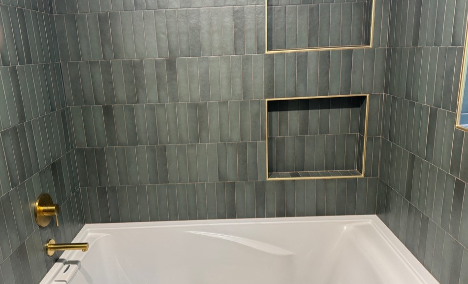 Blissful Emerald Green and Gold Bathroom