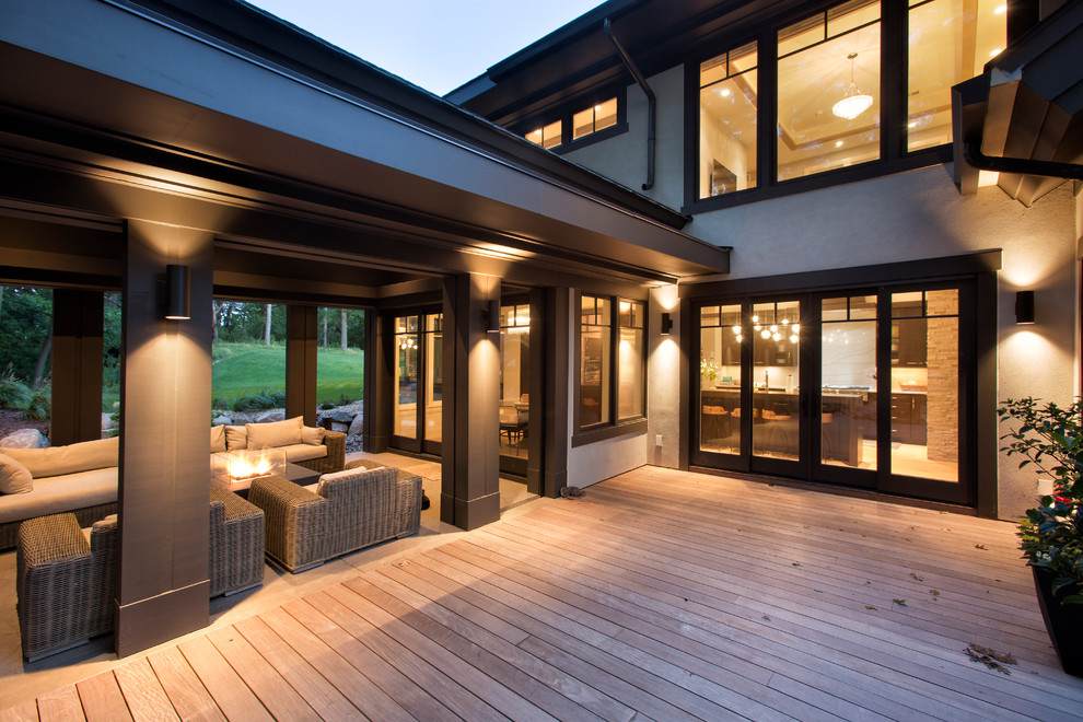 Inspiration for a rustic deck remodel in Minneapolis
