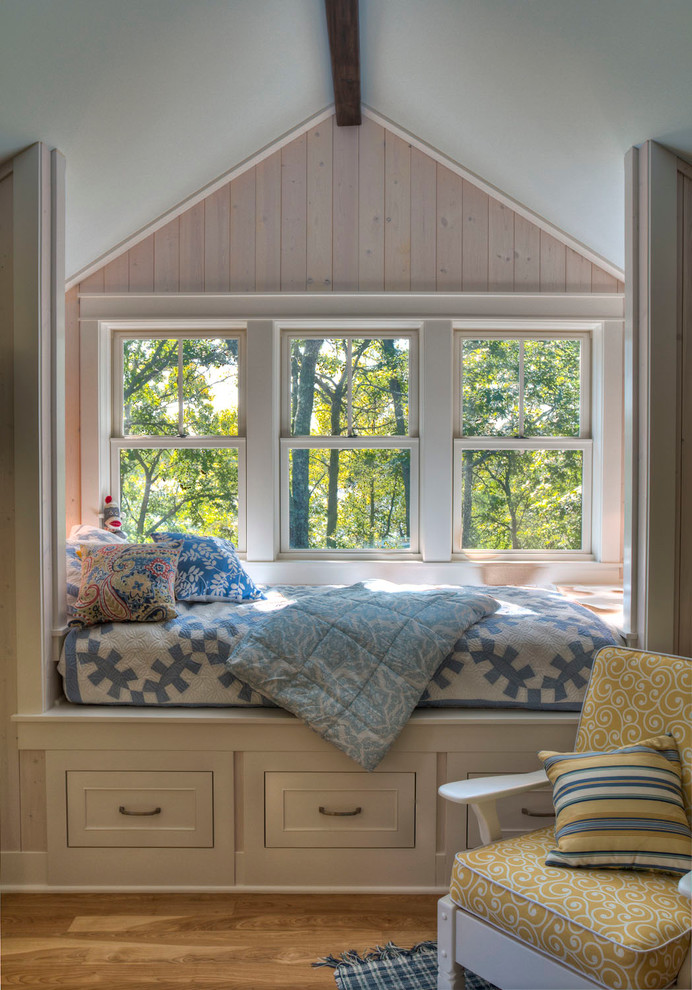 Kimball Lake 1 - Inspiration for a bedroom rustic girl kids' bedroom remodel in Minneapolis