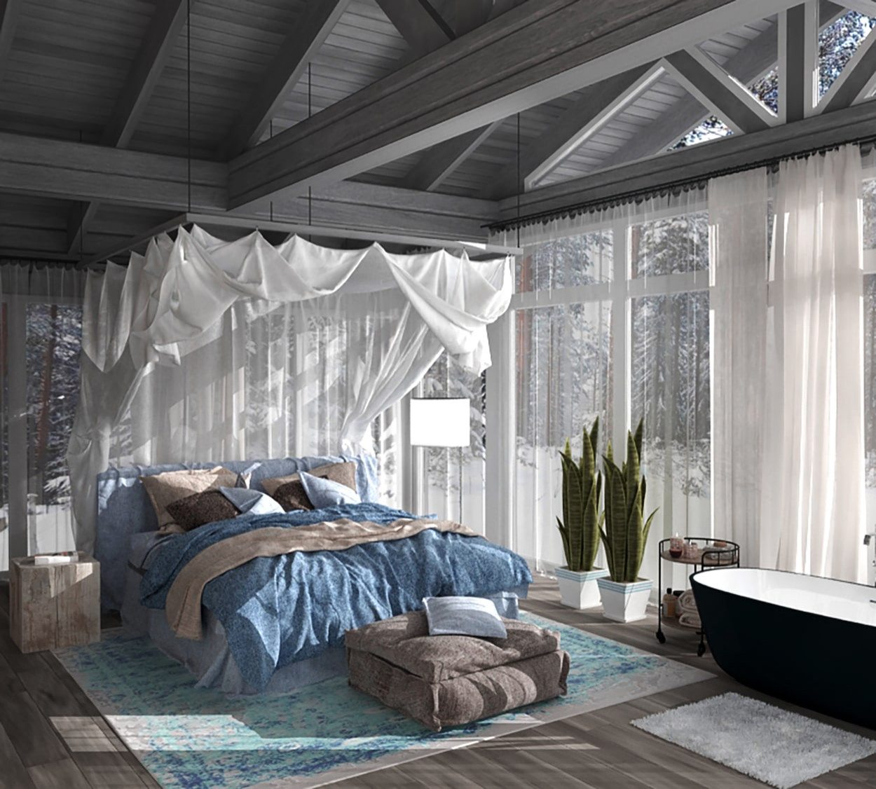 Загородный дом в сосновом лесу