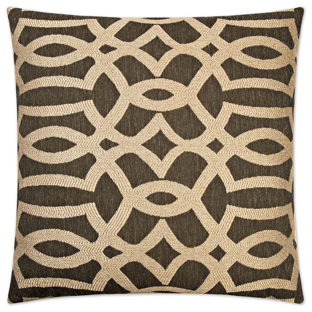 Neron Black Feather Down Decorative Throw Pillow, 24x24, 24"x24" Contemporary Decorative