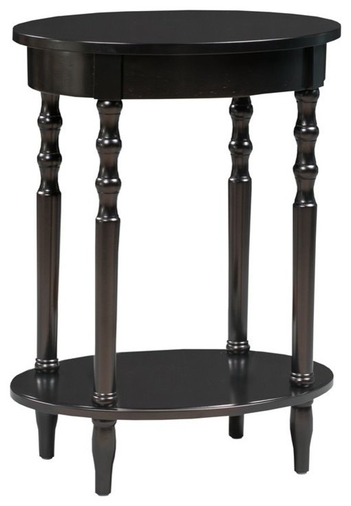 Convenience Concepts Classic Accents Brandi Oval End Table in Black Wood Finish