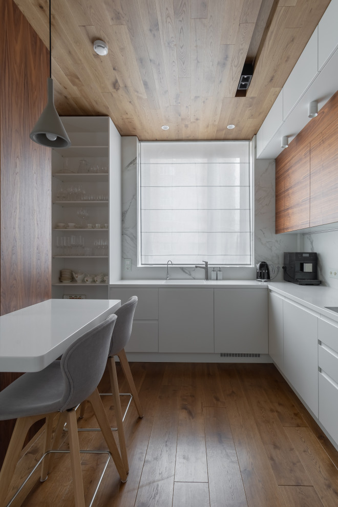 Кухня выполнена по эскизам архитекторов Ai-architects на собственном производств