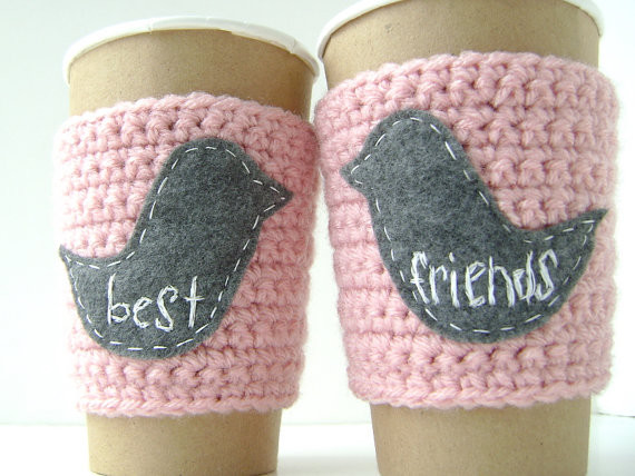 Personalized Coffee Cup Cozy, Best Friends by The Cozy Project