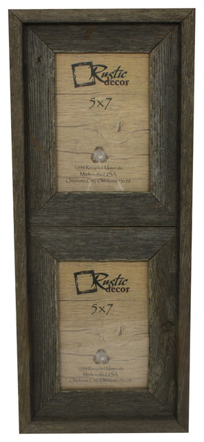 Jasper Reclaimed Rustic Barn Wood Vertical Collage Frame, 5"x7"