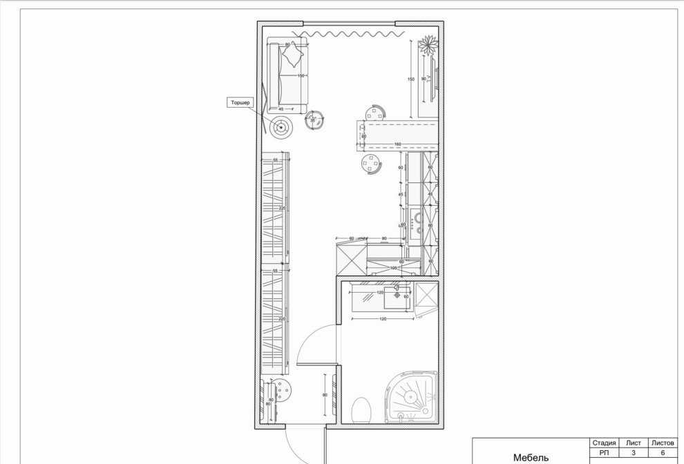 Квартира-студия 27 кв.м в Краснодаре