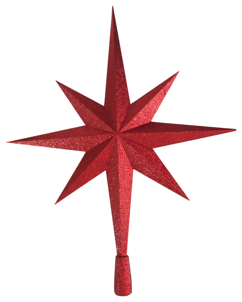32" Red Star Tree Topper Contemporary Christmas Ornaments by