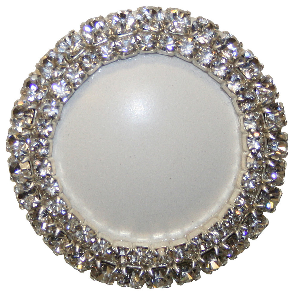 Art Deco Knob, 1.75", Silver Glam