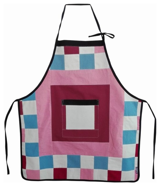 Canvas Handmade Cooking Apron, White Pocket Contemporary Aprons